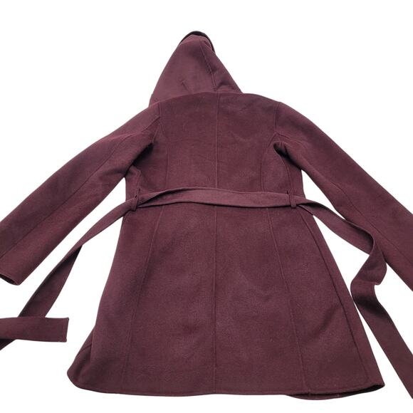 Tahari purple wool wrap coat oversized collar - Picture 7 of 7